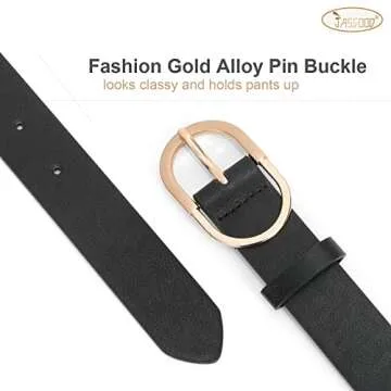 Stylish JASGOOD Women’s Leather Belt 3-Pack in Classic Colors