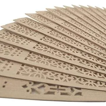 eoocvt 48pcs Summer Vintage Folding Bamboo Wooden Carved Hand Fan Wedding Bridal Party