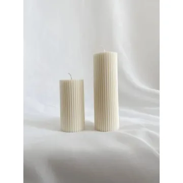 Elegant Ribbed Pillar Soy Wax Candles for Home Decor