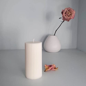 Elegant Ribbed Pillar Soy Wax Candles for Home Decor
