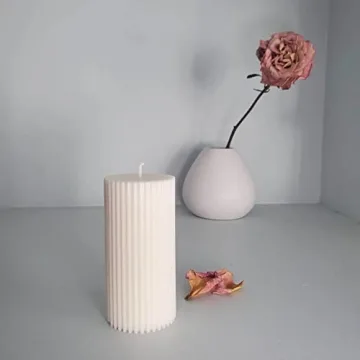 Elegant Ribbed Pillar Soy Wax Candles for Home Decor