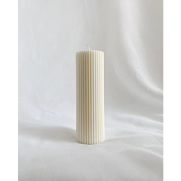 Elegant Ribbed Pillar Soy Wax Candles for Home Decor