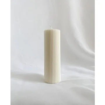 Elegant Ribbed Pillar Soy Wax Candles for Home Decor