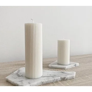 Elegant Ribbed Pillar Soy Wax Candles for Home Decor