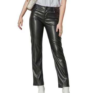 Stylish Balleay Art Faux Leather Pants for Women