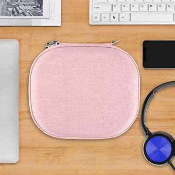 Geekria NOVA Headphones Case Compatible with Sony MDR-ZX600, MDR-ZX330BT, MDR-ZX310AP, MDR-ZX310, MDR-ZX300 Case, Replacement Hard Shell Travel Carrying Bag with Cable Storage (Pink)