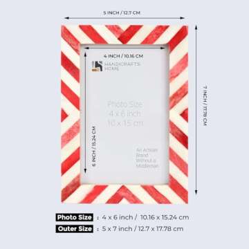 Handicrafts Home 4x6 Chevron Pattern Inspired Picture Frame - 4x6 Frames for Wall Hanging & Desk Dec...