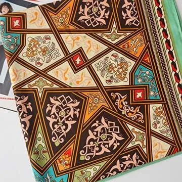 SUNBABY Women Boho Shawl Beach Towels Rectangle Polyester Scarf Travel Sarong Wrap Swimwear Cover Up Beach Mats, Green Geometry, 75*39inch