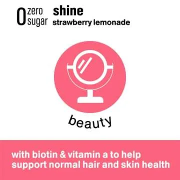 vitaminwater zero sugar shine, electrolyte enhanced water w/vitamins, strawberry lemonade drinks, 20 fl oz, 12 Pack