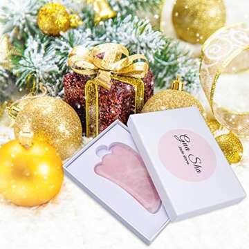 Gua Sha Facial Tools, 100% Authentic & Genuine Rose Quartz Gua Sha Tool，Asian Beauty Tool for Spa Acupuncture Therapy Trigger Point Treatment,Facial Microcirculation Massage Tool