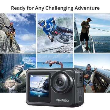 AKASO Brave 7 LE 4K30FPS 20MP WiFi Action Camera with Touch Screen EIS 2.0 Zoom Remote Control 131 Feet Underwater Camera with 2X 1350mAh Batteries Support External Microphone Vlog Camera