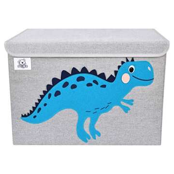 CLCROBD Foldable Large Kids Toy Chest with Flip-Top Lid, Collapsible Fabric Animal Toy Storage Organ...