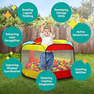 Kids Ball Pit Large Pop Up Ball Pit Tent for Toddlers - Indoor & Outdoor Gift Toys for Infants Girls & Boys, Baby Playpen with Zipper Storage Bag, Ball Pit Balls Not Included
