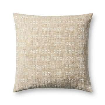 Loloi Magnolia Home by Joanna Gaines Bryn Collection PMH0062 Beige 22'' x 22'' Cover w/Down Pillow