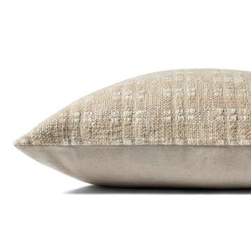 Loloi Magnolia Home by Joanna Gaines Bryn Collection PMH0062 Beige 22'' x 22'' Cover w/Down Pillow