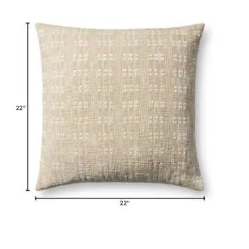Loloi Magnolia Home Bryn Collection Beige 22x22 Throw Pillow