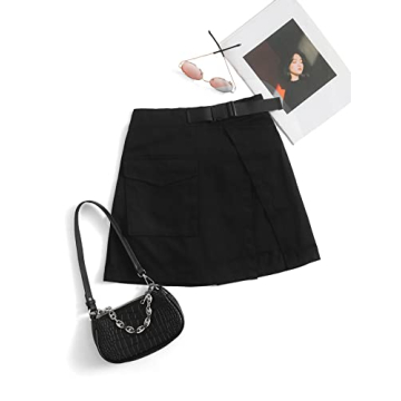 WDIRARA Women's High Waist Utility Cargo Skirt - Chic Style