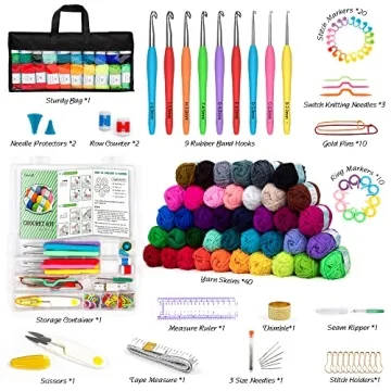 113 Piece Crochet Kit with Yarn Set for Creative Projects