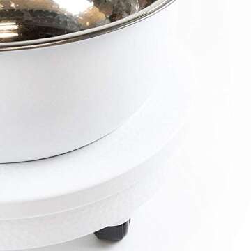 Noel Asmar Hammered Pedicure Cart, Fits harmoniously with any Noel Asmar Pedicure Bowl (White)