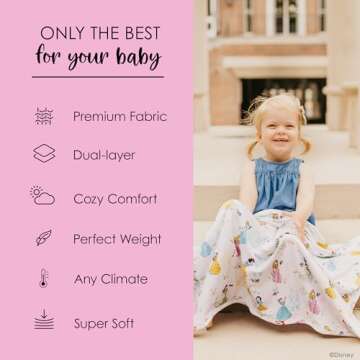 Milk Snob Disney Princess Baby Boy/Girl Swaddle Blanket, Soft Receiving, Security and Play, Toddler Infant NewbornBedding, Baby Shower, Baby Registry Gender Neutral Gift, 34 * 34 inches