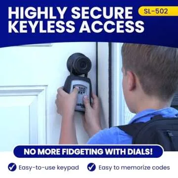 KeyGuard SL-500 Punch Button Lock Box, Black | Portable Shackle LockBox for Outside- Fits House Keys, Car Keys, Fobs, Credit Cards/IDs & More | Keypad Safe Box, Digital Push Button Combination Lock