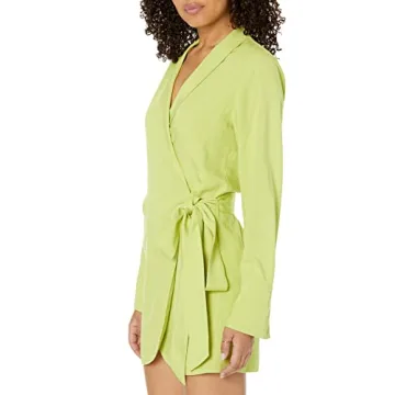 Stylish Lime Wrap Dress by @paige_desorbo for Women