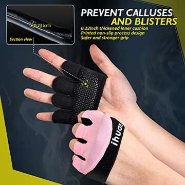 ihuan New Weight Lifting Gym Workout Gloves Men & Women, Great for Weightlifting, Exercise, Training, Fitness