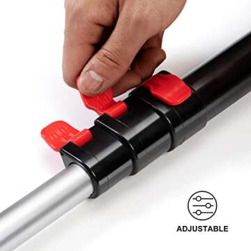 30 Foot High Reach Dusting Kit with 6-24 Foot Extension Pole // High Ceiling Duster with Telescopic Pole // Cobweb Duster // Microfiber Duster // Outdoor & Indoor Extendable Duster Cleaning Kit