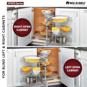 Rev-A-Shelf 3 Tier Pullout Shelf Organizer for Cabinets