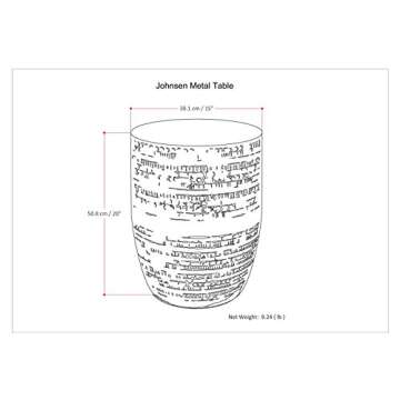 SIMPLIHOME Johnsen Boho 15 Inch Wide Metal Large Accent Side Table in Antique Gold, Fully Assembled, For the Living Room and Bedroom