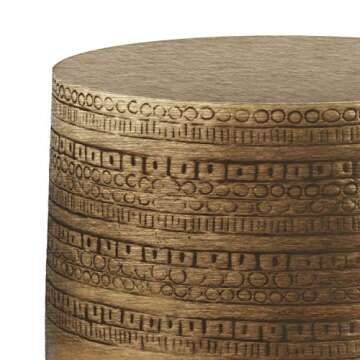 SIMPLIHOME Johnsen Boho 15 Inch Wide Metal Large Accent Side Table in Antique Gold, Fully Assembled, For the Living Room and Bedroom