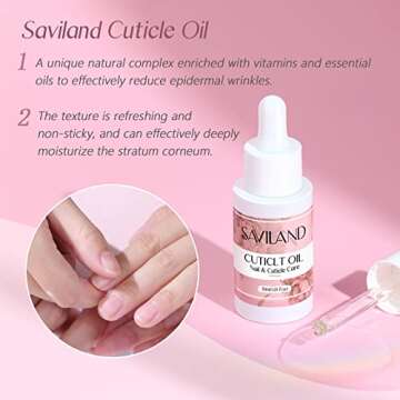 SAVILAND Cuticle Remover and Cuticle Oil Kit – Nail Care Kit with Cuticle Remover Liquid & 1.01 oz Cuticle Oil Cuticle Trimmer for Cuticle Softener & Moisturize Manicure Kit for Home Use