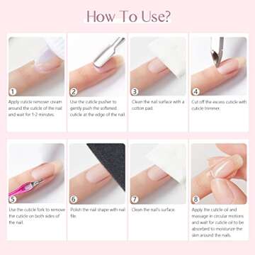 SAVILAND Cuticle Remover and Cuticle Oil Kit – Nail Care Kit with Cuticle Remover Liquid & 1.01 oz Cuticle Oil Cuticle Trimmer for Cuticle Softener & Moisturize Manicure Kit for Home Use