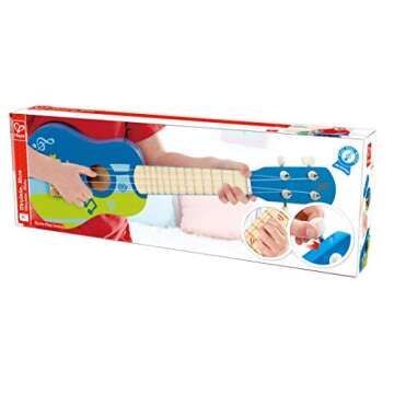Hape Kid’s Wooden Toy Ukulele with Vibrant Sounds