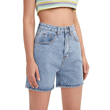 High Waist Denim Shorts for Women - Stylish Casual Summer Choice