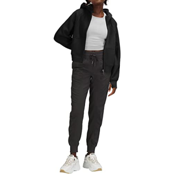 LASLULU Womens Fleece Cropped Zip Hoodie Athletic Cozy