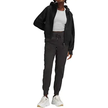 LASLULU Womens Fleece Cropped Zip Hoodie Athletic Cozy