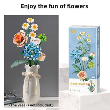 ZIYOSTAR Mini Bricks Flower Bouquet Building Sets, Artificial Flowers, DIY Unique Decoration Home, 6...