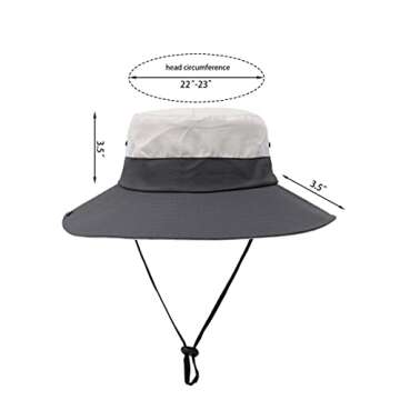 Womens Summer Sun Hat Beach Hat Wide Brim Outdoor UV Protection Hat Foldable Cool Mesh Ponytail Buck...