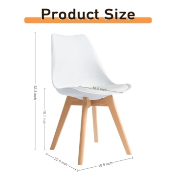 CangLong Modern White Dining Chair Set of 4