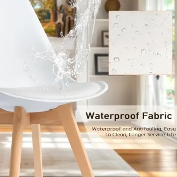 CangLong Modern White Dining Chair Set of 4