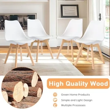 CangLong Modern White Dining Chair Set of 4