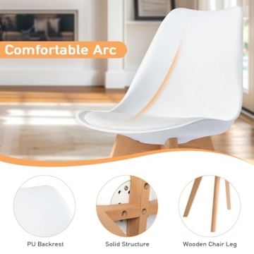 CangLong Modern White Dining Chair Set of 4