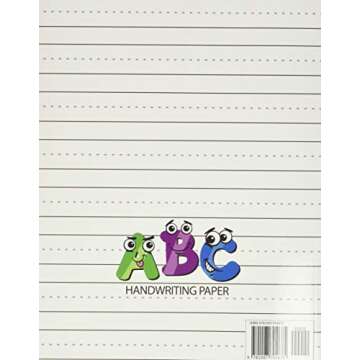 Kindergarten writing paper with lines for ABC kids: 120 Blank handwriting practice paper with dotted...