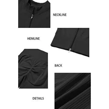 QINSEN Womens Yoga Short Leggings 2 Piece Outfits Ribbed 2-Way Zip Up Crop Tops Seamless High Waist Booty Shorts Black M