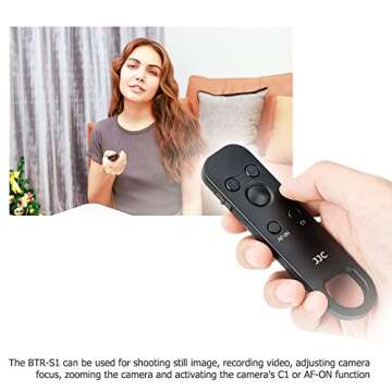 JJC RMT-P1BT Bluetooth Wireless Remote Control Commander for Sony ZV-1 II ZV1 ZV-E1 ZV1F ZV-1F RX100VII RX100M7 ZV-E10 A9III FX30 FX3 A6700 A6600 A6100 A7CR A7C II A7CII A7IV III A7RIV A7RV A7SIII A1
