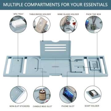 Premium Bathtub Tray Caddy for Luxurious Bathing