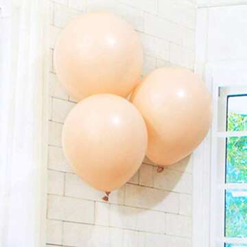 Kubert Solid Ivory Cream Beige Balloons 10 Inch Latex 72 Pack Khaki Tan Ice Cream Balloon for Bridal...