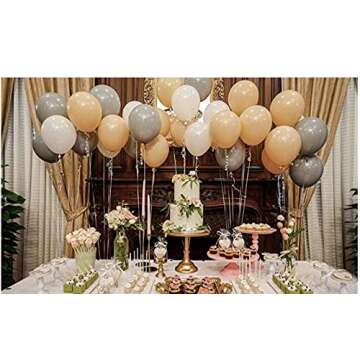 Kubert Solid Ivory Cream Beige Balloons 10 Inch Latex 72 Pack Khaki Tan Ice Cream Balloon for Bridal Baby Shower Decorations for Girl or Boy Wedding Engagement Bachelorette Party Supplies