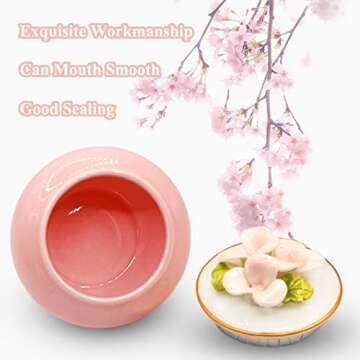 VEPEET Small Keepsake Urns for Pets -Funeral Urn Made of Ceramic-Flower of Life Cremation Urn-Forever Memorial Box Pink